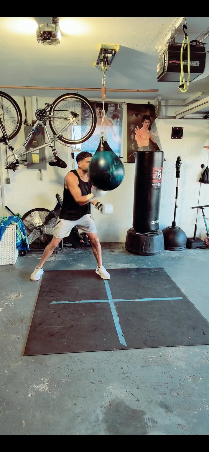 Hector's consistent garage boxing training
